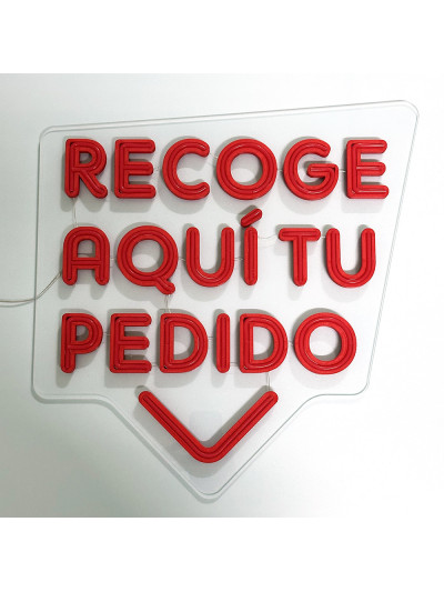 RECOGE AQUÍ  · LETRERO NEÓN + 3D PRINT