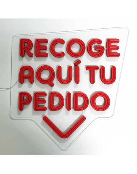 RECOGE AQUÍ  · LETRERO NEÓN + 3D PRINT